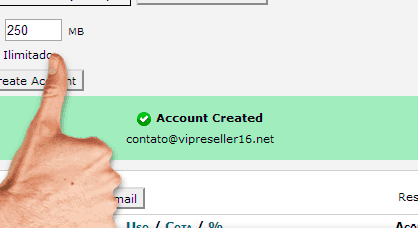Conta criada