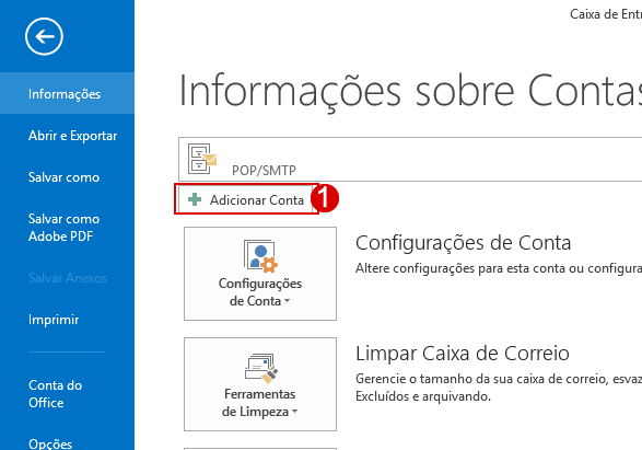 Configurar E-mails POP3 no Outlook - Base de Conhecimento - DacSolution